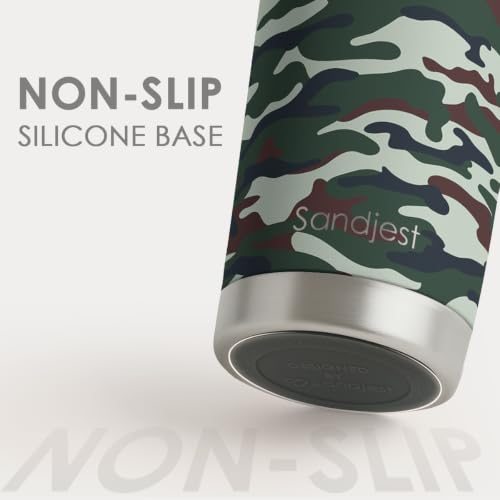 SANDJEST Camo Tumbler 20oz Stainless Steel Double Wall Insulated, Travel Coffee Cup Camouflage Gifts for Men Women, Hunting Lovers, Birthday Christmas - color: Camouflage 1