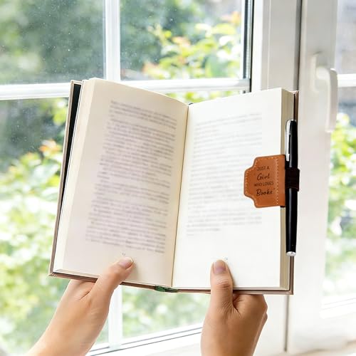 Magnetic Leather Bookmark for Book Lovers Friends Valentine’s Day Gifts for Her, Book Marks for Reading Women, Teacher, Student, Book Lovers Gifts & Accessories Bookish Gifts Reading Accessories - style: JUST A GIRL WHO LOVES BOOKS