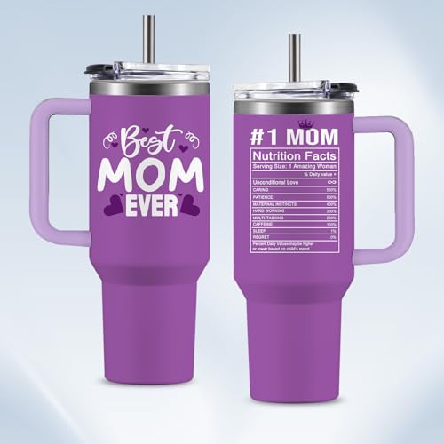 Christian Gifts for Women 40oz Tumbler - Insulated Travel Mug with Handle (Best Mom, 40 Ounces) - color: Best Mom