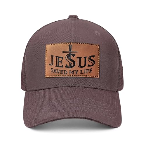 Christian Hats for Men & WomenJesus Cross HatChristianReligious GiftsforVarious Festivals&BirthdaysFaith Baseball/Trucker Cap - color: Brown