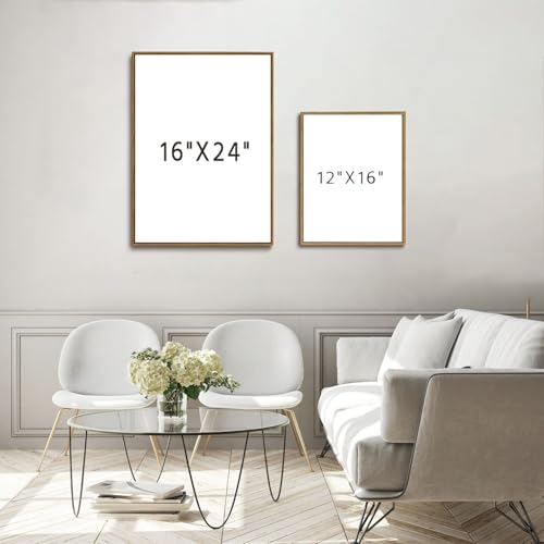 Jesus and Girl Praying Framed Canvas Wall Art 12x16 inch - color: Sea of Flowers, size: 12"x16" Natural