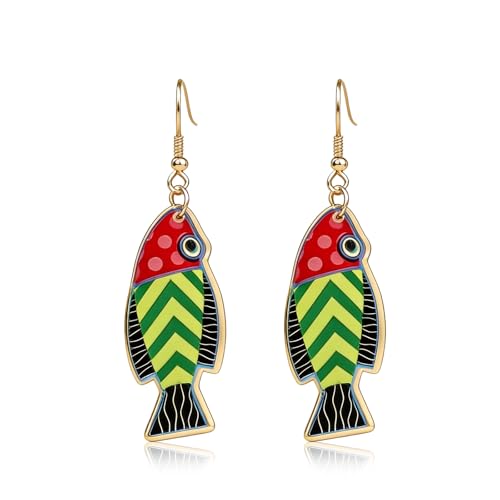 Colorful Ocean Fish Earrings for Women Summer Acrylic Sea Earrings Summer Fish Jewelry Gifts Accessories for Holiday Outfits Trendy Jewelry Gifts - color: A1
