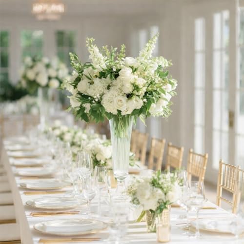 Efavormart 4-Pack Glass Design 20" Clear - Heavy Duty Floral Wedding Centerpieces - color: Clear, size: 20"