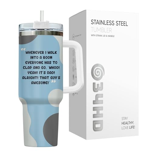 34HD Dad Daddy Cartoon It's 40 oz Tumbler with Handle, Gift for Papa - color: It's Dad