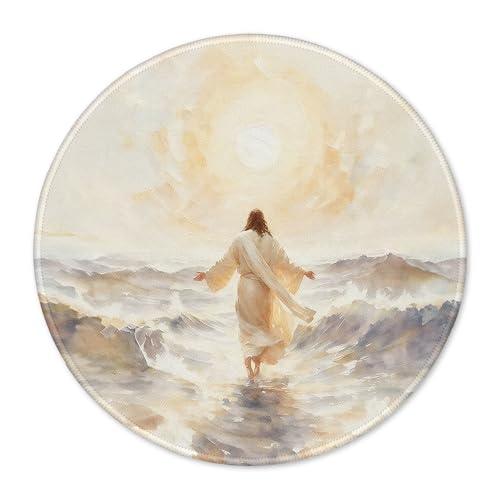 Golden Christian Jesus Walking on The Water Mouse Pad 7.9x7.9 Inch, Christian Jesus Gifts Mouse Pads Mousepad for Desk Office Computers Laptop, Religious Office Supplies Desk Accessories - color: Cute Sloth 29B