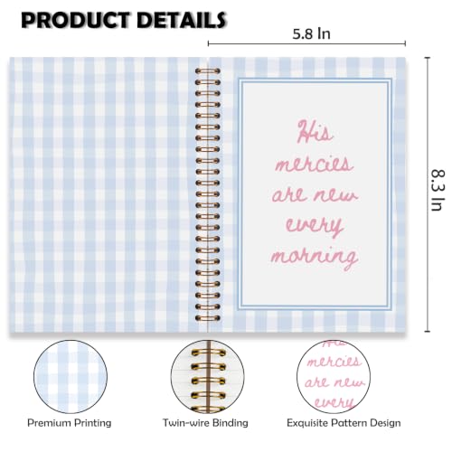 efgthyjdh Pink and Blue Christian Gingham Notebook for Women 5.5x8.3 - color: Bible-5