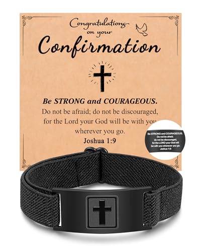 PINKDODO Adjustable Cross Bracelet Confirmation Gifts for Teenager Teen Boys