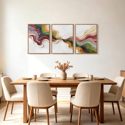 CHDITB 3D Textured Abstract Wave Framed Wall Art, Flowing Ribbon Painting - color: 3d Wave
