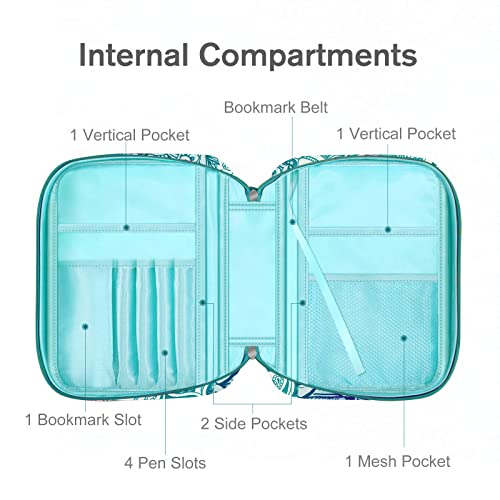 FINPAC Bible Cover, Carrying Book Case Bible Bag with Handle - color: Emerald Illusions