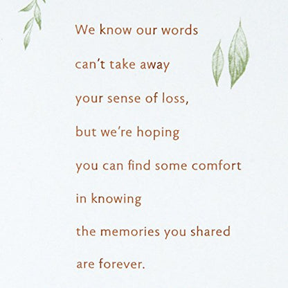Hallmark Sympathy Card (Our Hearts Are With You) - color: Gold Foil Agate