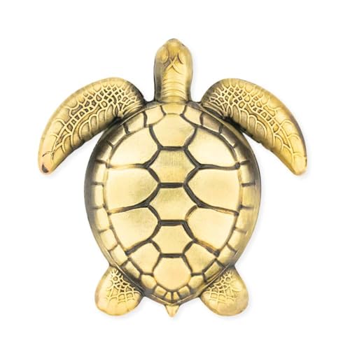 Beach & Ocean Lapel Pins - Gold & Silver Sea Life, Nautical & Tropical Designs - color: Antique Gold Sea Turtle, size: 10 Pack