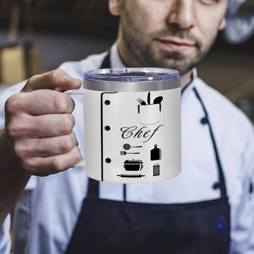 14 oz Stainless Steel Insulated Chef Tumbler - Nutrition Fact Cup for Appreciation, Christmas, Birthday Gift for Men & Women - color: Chef Nutrition