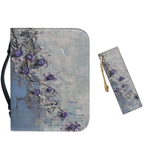 PU Bible Case, Bible Cover for Women,Bible Covers with Leather Bookmark (Set of 1), Bible Carrying Case,Art Painting,Medium - color: Art Painting, size: Medium