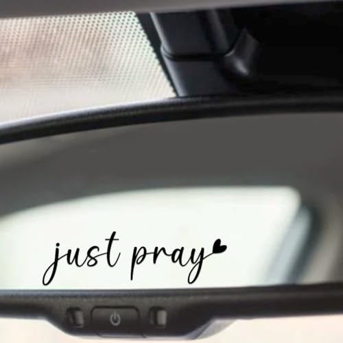Just Pray Jesus Car Sticker, Christian Rearview Decal - color: Just Pray