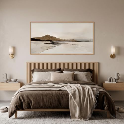 Large Netural Abstract Mountain Framed Canvas Wall Art Set -20"X40" - color: Abstract Mountain Wall Art, size: 20"L x 40"W