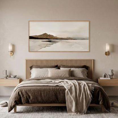 Large Netural Abstract Mountain Framed Canvas Wall Art Set -20"X40" - color: Abstract Mountain Wall Art, size: 20"L x 40"W