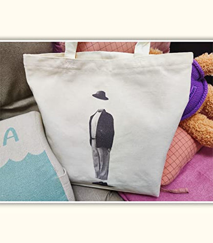 Canvas Tote Bag, Pockets, Zipper, Durable, Lightweight, Cotton Shopping Cloth Bag, Gifts - color: Abstract Men