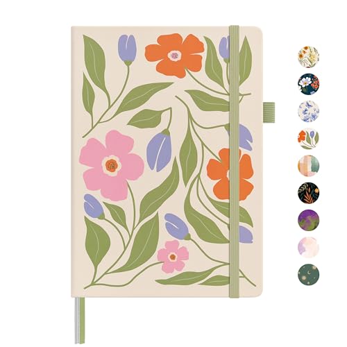 &And Per Se Lined Hardcover Notebook – A5 5.7"x8" College Ruled, 160 Pages, 100gsm Thick Paper – Aesthetic Journal for Women, Gift-Ready Planner, Everyday Writing Notebook (Botanical Floral) - color: c.Botanical Floral, style: Lined with Pattern