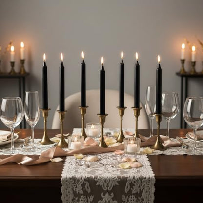 Mini Spell Chime Taper Candle Set of 20, 4 Inch Tall Unscented Rituals Candles for Altar Meditation Supplies Rituals (Black, Set of 20) - color: Black, size: Set of 20