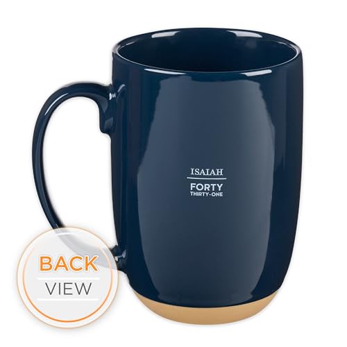 Christian Art Gifts Coffee Mug: Soar on Wings Like Eagles - Isaiah 40:31 Inspirational Scripture, 15 oz, Navy Blue (Pack of 2) - color: Blue/Eagles, size: 15 Ounces (Pack of 2)