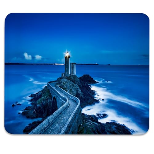 Coastal Lighthouse Blue Ocean Scenery Mouse Pad, Cute Durable Desk Mat - color: Color_DE0007XX