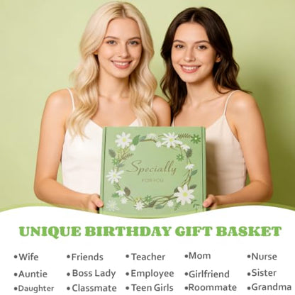 Gift Basket for Women - Unique Self Care & Birthday Gift Set for Her, Bestie, Sister, Teen Girl | Inspirational Green Friendship Gift Box, Get Well Soon & Thinking of You Gift - Brighten Her Day - color: Green