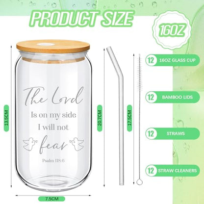 12 Pcs Christian Glass Cups Bulk Christian Gifts for Woman,Stylish - style: Stylish