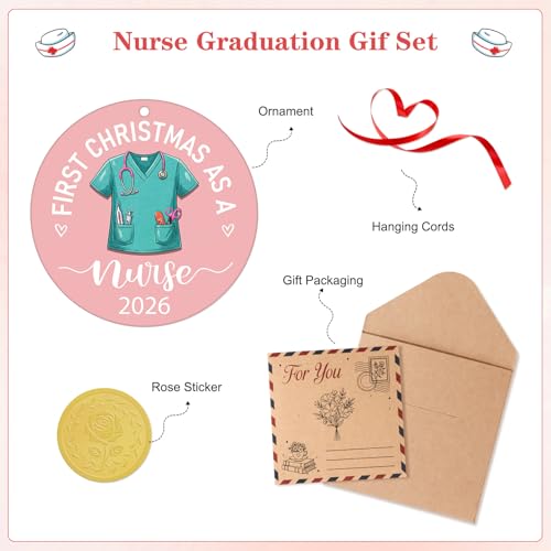 D4DREAM Nurse Gifts for Women Acrylic First Christmas as A Nurse Ornament - color: 4-3 Nurse