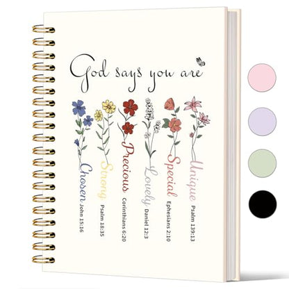 Lacama Bible Journal for Women A5，Christian Gifts for Women - color: God Says You Are-5