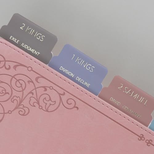 UPAFEXXI-Bible Tabs with Book Summaries, 3D Gold Foil Embossed Lettering - color: Morandi
