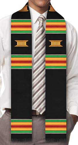 Ready to Customize Authentic Handwoven Kente Cloth Graduation Stole
