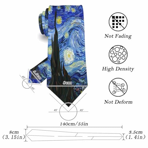 funny Ties for Men Business Novelty Men's Neckties for Festival Holiday Party Valentine's Day Wedding Christmas - color: Starry Night