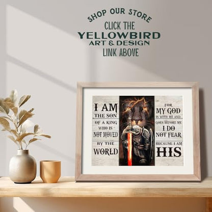 Christian Lion Warrior Wall Art 11x14 - Inspirational Scripture Wall Decor for Men - Religious Motivational Bible Verse Poster - God Quotes Office Decor - Man Cave Spiritual Masculine Art - size: 11"L x 14"W