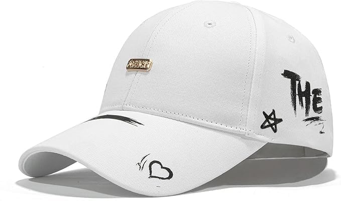 Baseball Cap for Women Men - Adjustable Size Hat - color: White