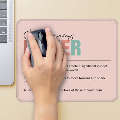 Difference Maker Definition Non-Slip Mouse Pad with Stitched Edge - color: Pink & Black & Green
