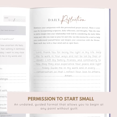 Daily Prayer Journal with Prompts | 90-Day Guided Devotional & Scripture Reflection | Bible Study and Spiritual Growth Tracker | Undated Faith Planner, 5.5x8" - Sage Green Dotted - color: Dotted Sage Green