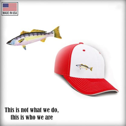 White Seabass Fish Pin, Pewter, Lapel, Hat, Pins, Brooch, Brooches, Jewelry, Gift, Handmade in the USA, 200 Fish Designs Available. S013Z - color: Hand Painted