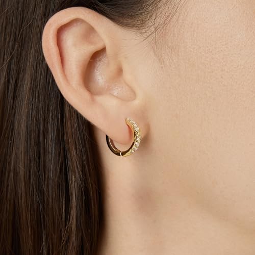 Turquoise Cross Hoop Earrings for Women 14K Gold Plated Infinity Angel Feather Pearl Turquoise Cross Star Hypoallergenic Post Christan Everyday Huggie Jewelry Gift - color: Gold Infinity