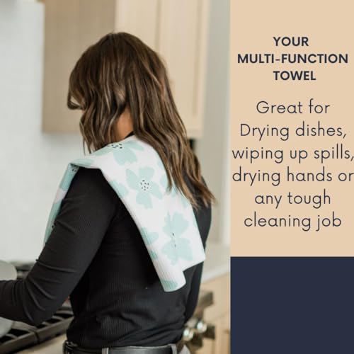 Kitchen Towels, Dish Towels for Kitchen, 3 Pc Kitchen Towel Set - color: Aqua