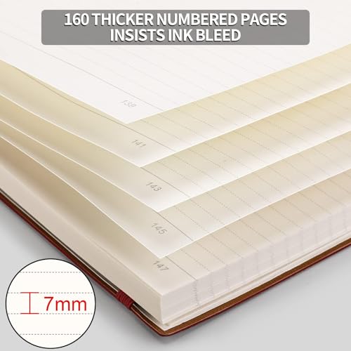 AHGXG Lined Journal Notebook, 320 Numbered Pages, B5 (7.6'' X 10'') - color: Red, size: B5