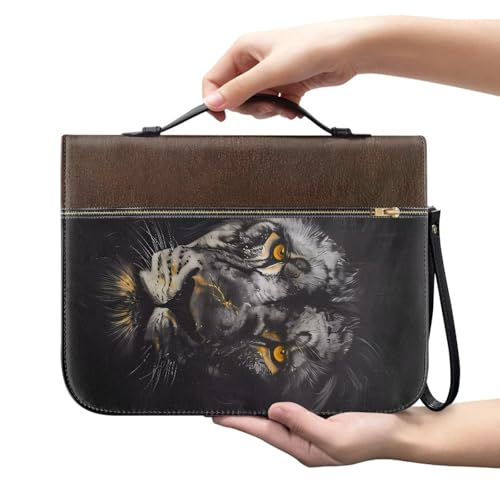 Bible Case for Women Men Large Size Bible Cover Case Book Sleeve Scripture Study Bible Carrier Bag,Size L-2XL - color: Animal Black Lion, size: Large