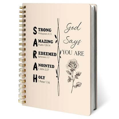 Inspirational Christian Notebook Journal, Positive Affirmation Bible Verse Notebooks for Work, God Says You Are Religious Journal, Hardcover Spiral Notebook 5.5x8.3 Inch - color: Color-1