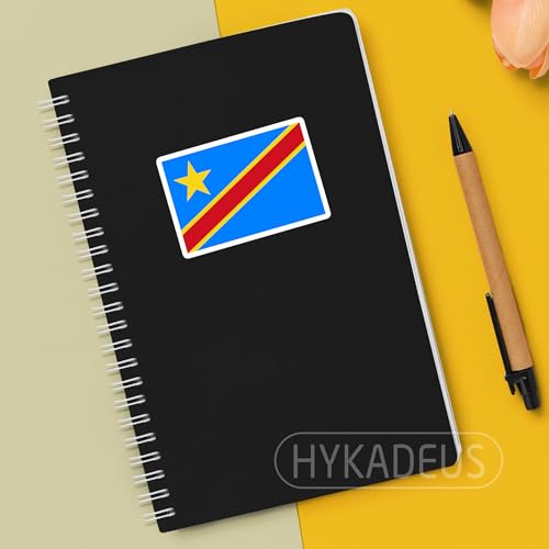 (3Pcs) Democratic Republic of the Congo Flag Stickers – Congolese Sticker - color: Democratic Republic of Congo