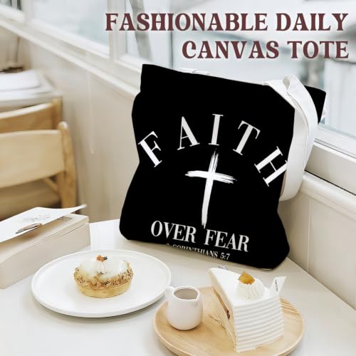 Bible Tote Bags Cute Christian Preppy Canvas Tote Bag Christian Gifts for Women Reusable Shopping Bags(Parent) - color: Faith-2