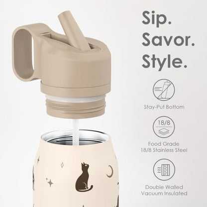 Cat Stainless Steel Water Bottle with Twist Lid 20oz, Travel Insulated Water Bottles for Sports & Gym, Gift for Women Girls Friends Pet Lovers Cat Moms Birthday Christmas - color: Cat