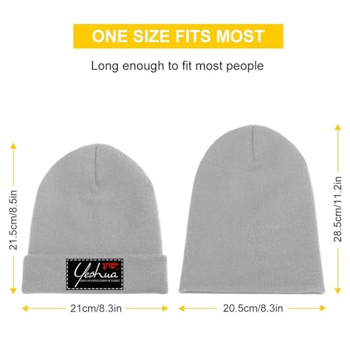 Yeshua Jesus Christian Beanie Hat Warm Winter Skull Caps Knit Slouchy Beanies for Outdoor - color: Light Gray-03