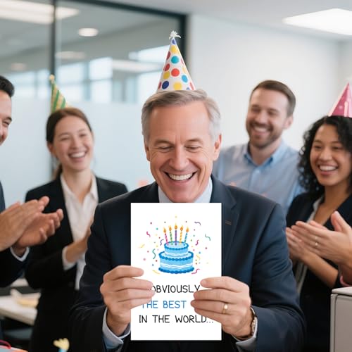 LYMEQING Funny Boss Birthday Card, Happy Birthday Gift Card for Boss Leader Manager Employer (the Best Gift in the World Is Having Us as Your Employees) - color: #134