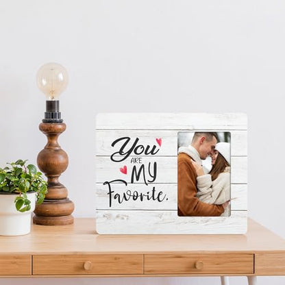 Couples Picture Frame Gifts for Boyfriend Girlfriend, You Are My Favorite Wooden Picture Frames, 4x6 inch Photo - color: Pink