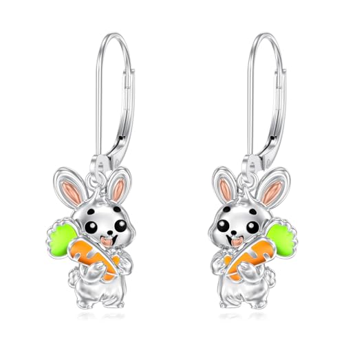 Dorunmo 925 Sterling Silver Dangle Drop Earrings for Women Holiday Earrings Hypoallergenic Halloween Christmas Jewelry Festival Gifts for Women - style: Easter-Bunny-01