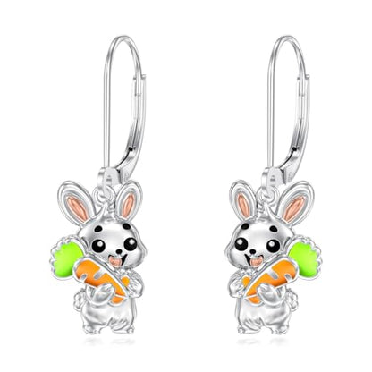 Dorunmo 925 Sterling Silver Dangle Drop Earrings for Women Holiday Earrings Hypoallergenic Halloween Christmas Jewelry Festival Gifts for Women - style: Easter-Bunny-01